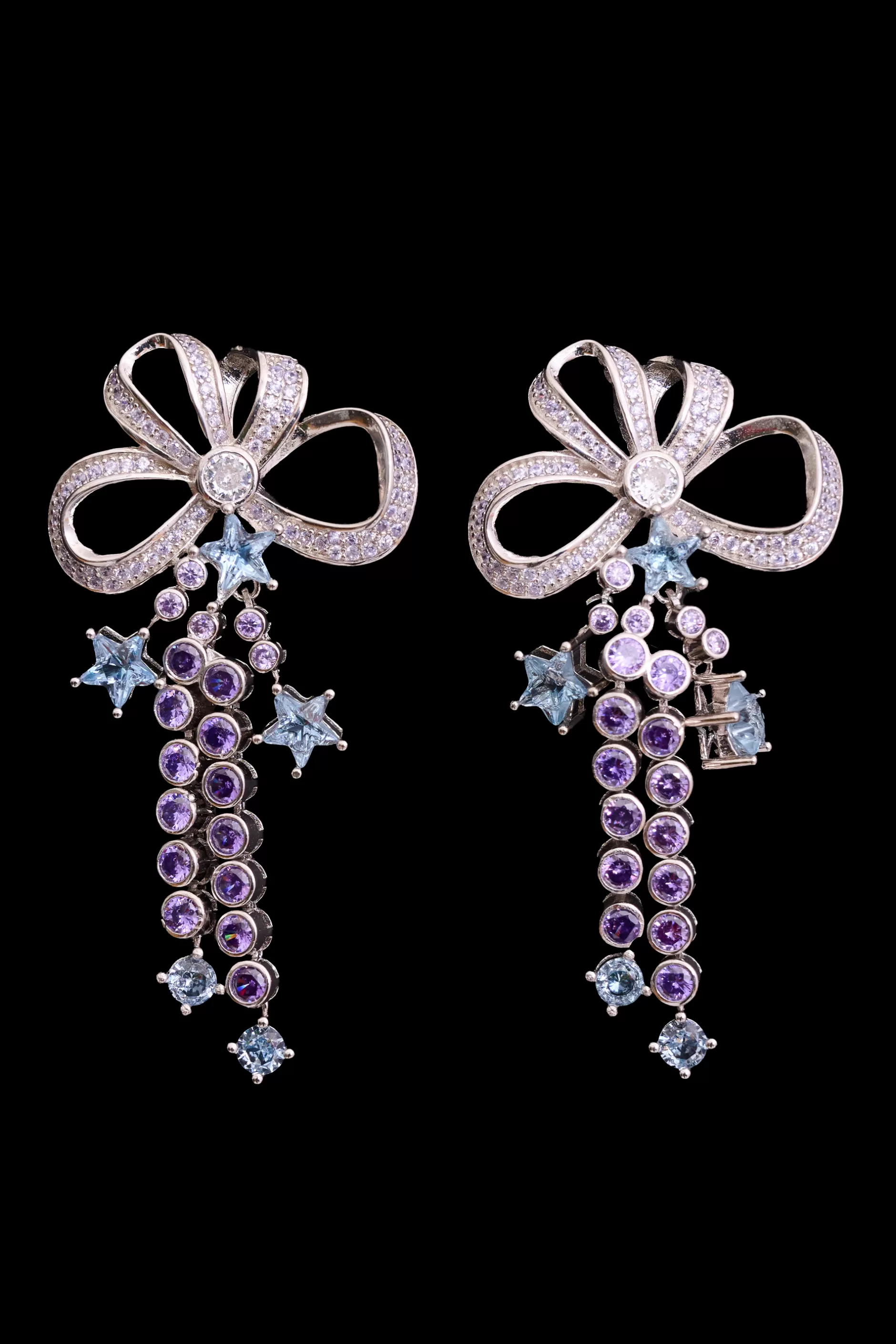 AMETHYST BOW JANGLE EARRINGS | Collina Strada Discount