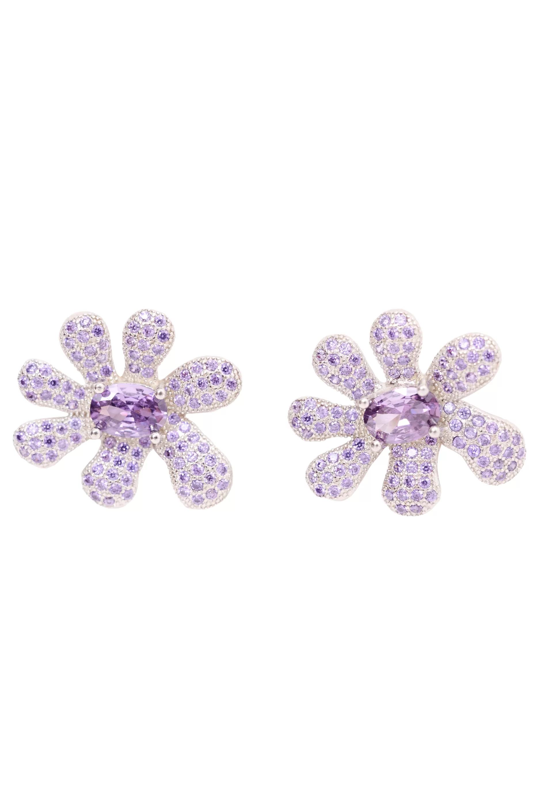 AMETHYST PAVE SQUASHED BLOSSOM EARRING | Collina Strada Fashion