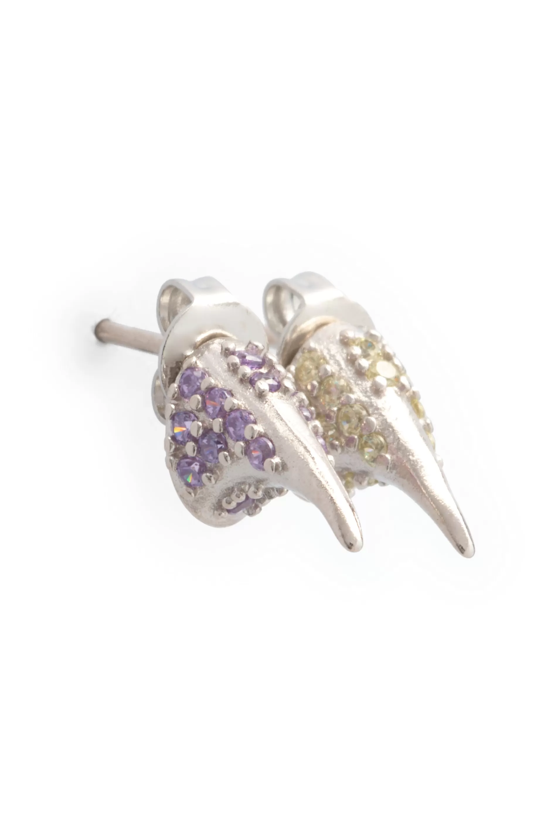 AMETHYST SOFT YELLOW RHINESTONE HORN STUDS | Collina Strada Shop