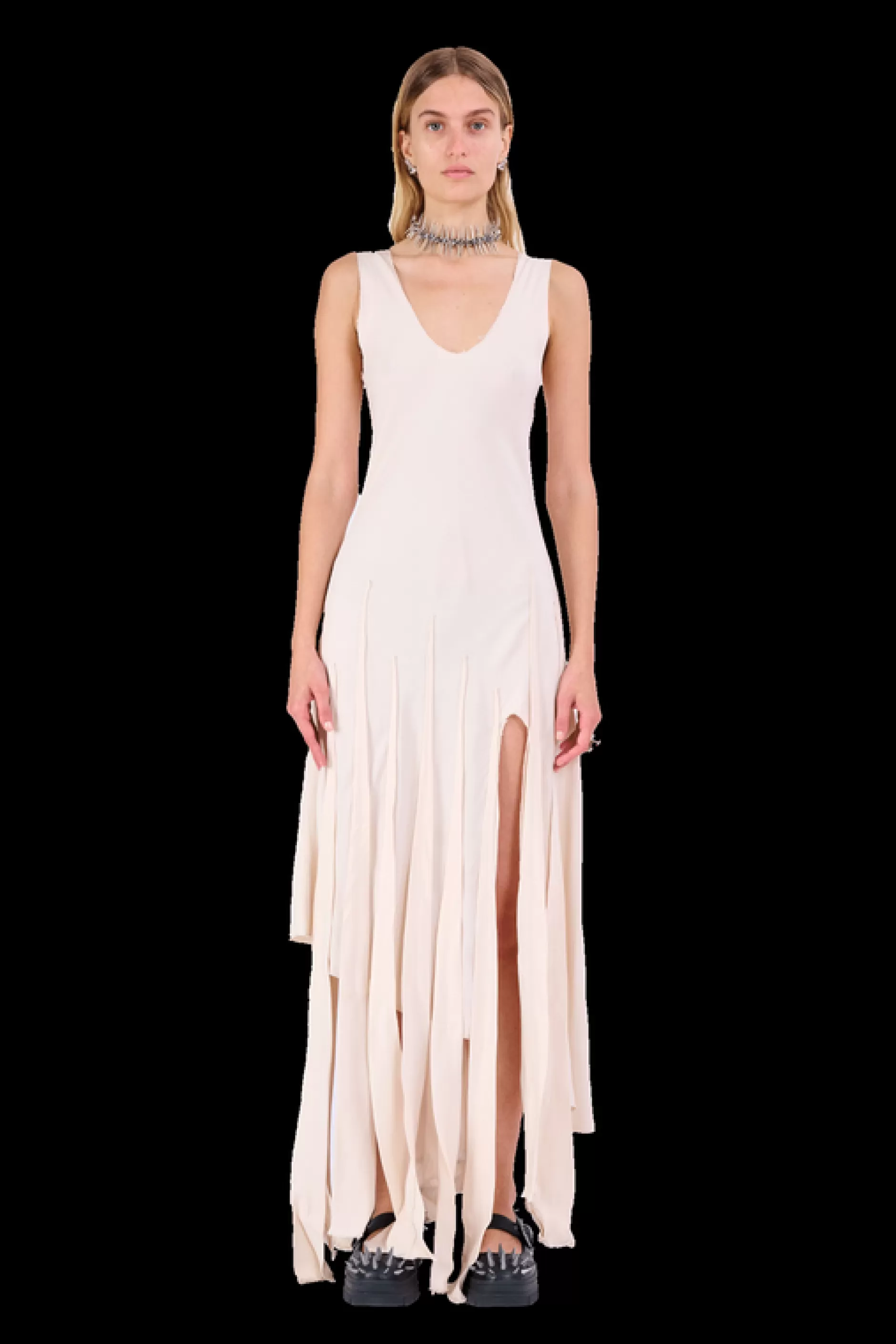 BEIGE DRIZZLE DRESS | Collina Strada New