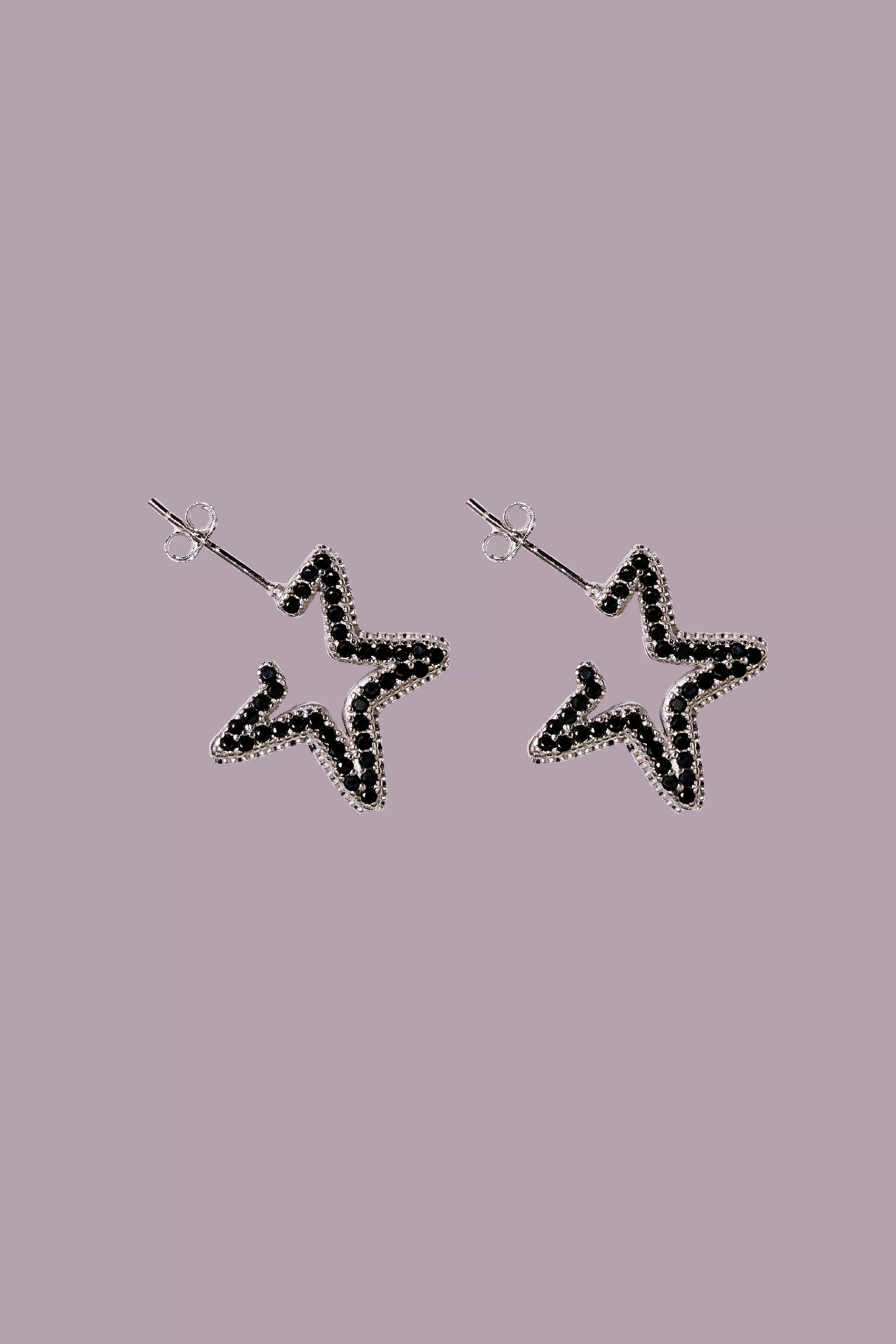 BLACK DIAMOND RHINESTONE STAR EARRINGS | Collina Strada Cheap