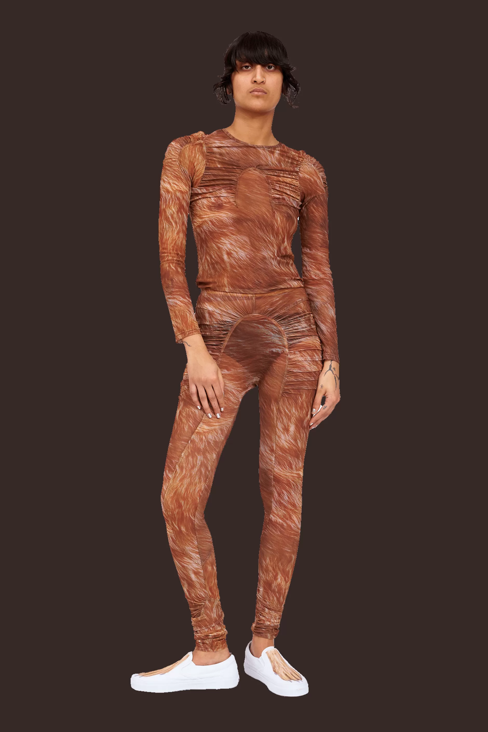 BROWN FUR PURR LEGGING | Collina Strada Fashion