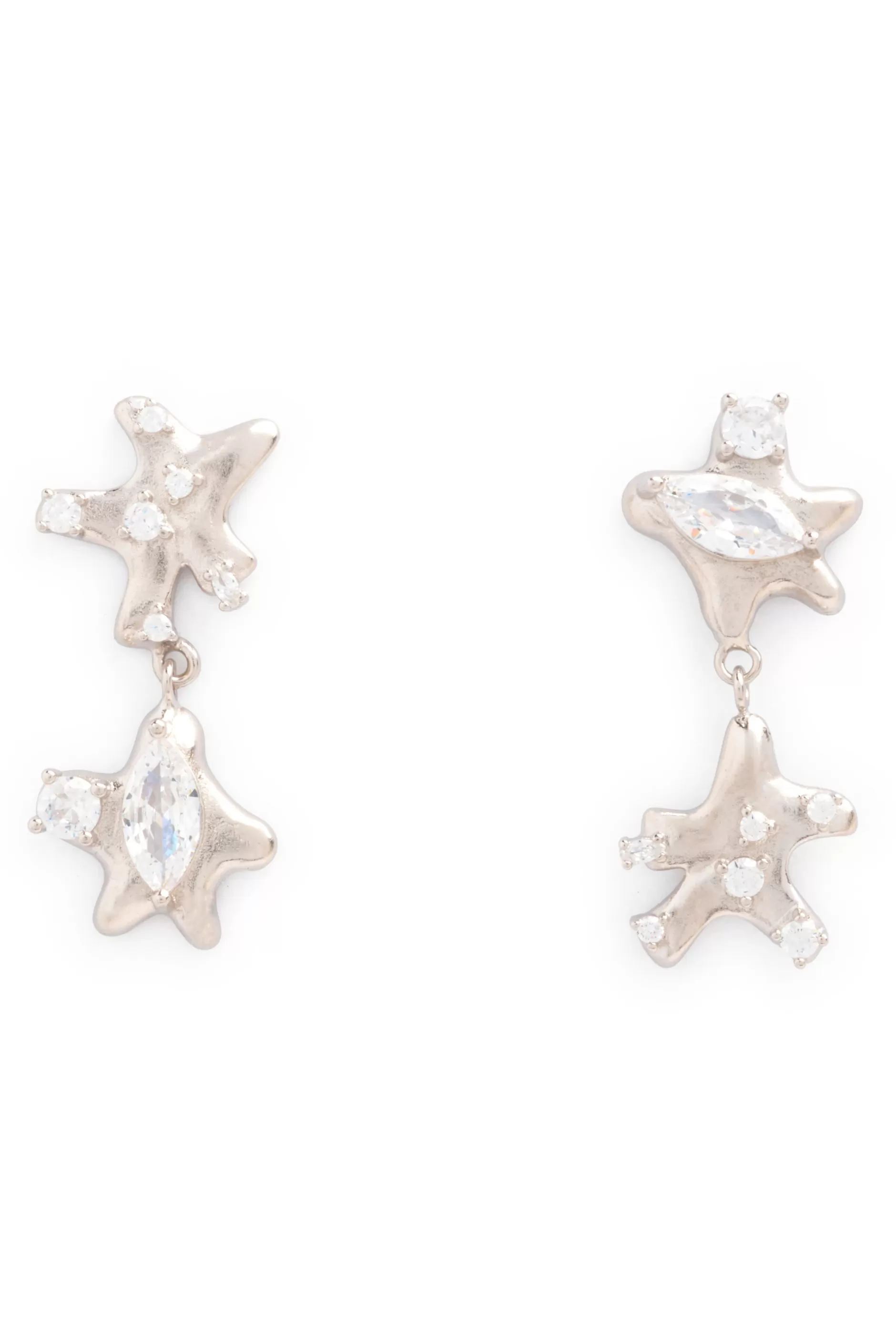 CLEAR STAR DANGLE EARRINGS | Collina Strada Best