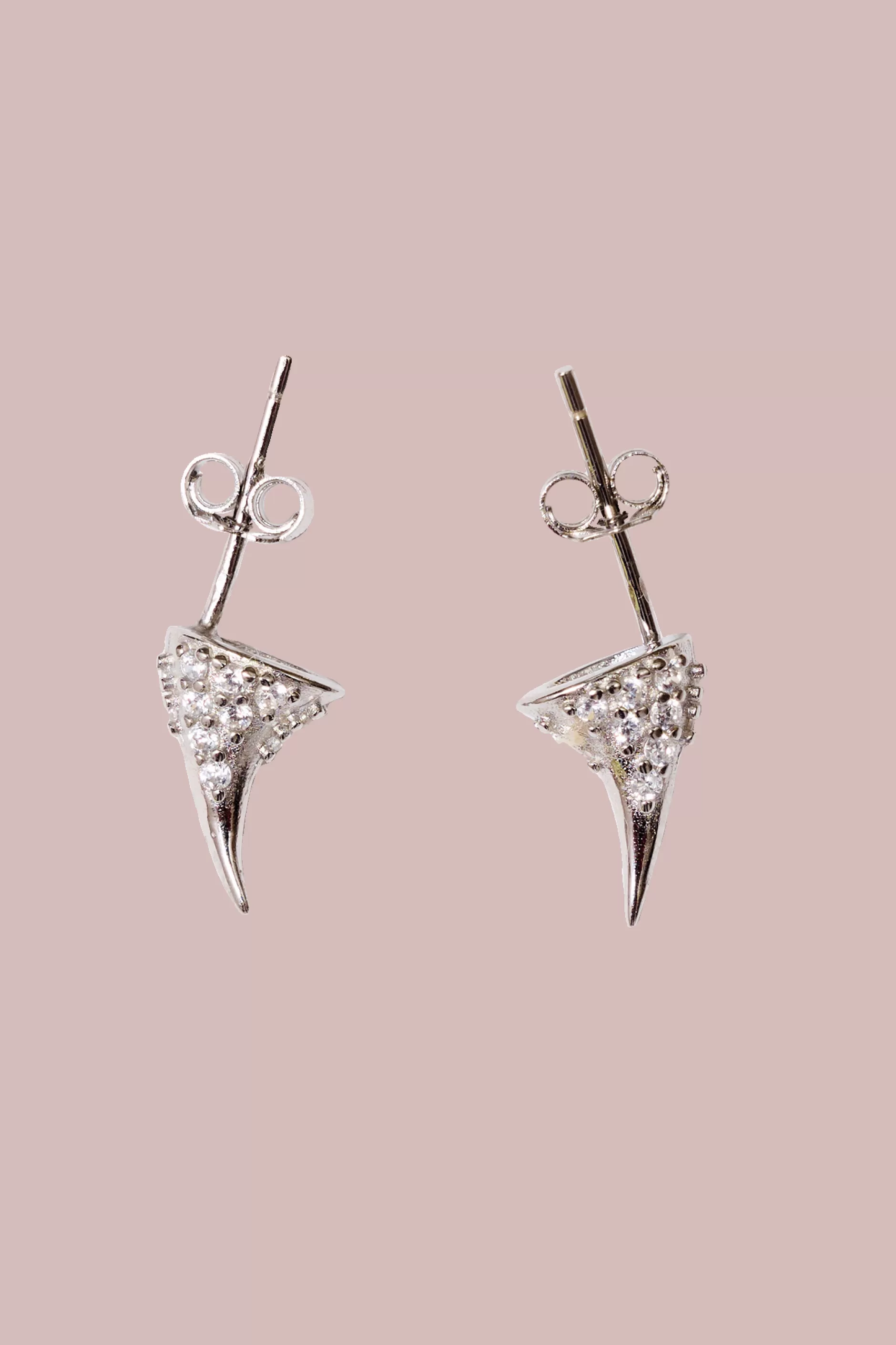 CRYSTAL CLEAR RHINESTONE HORN STUDS | Collina Strada Fashion