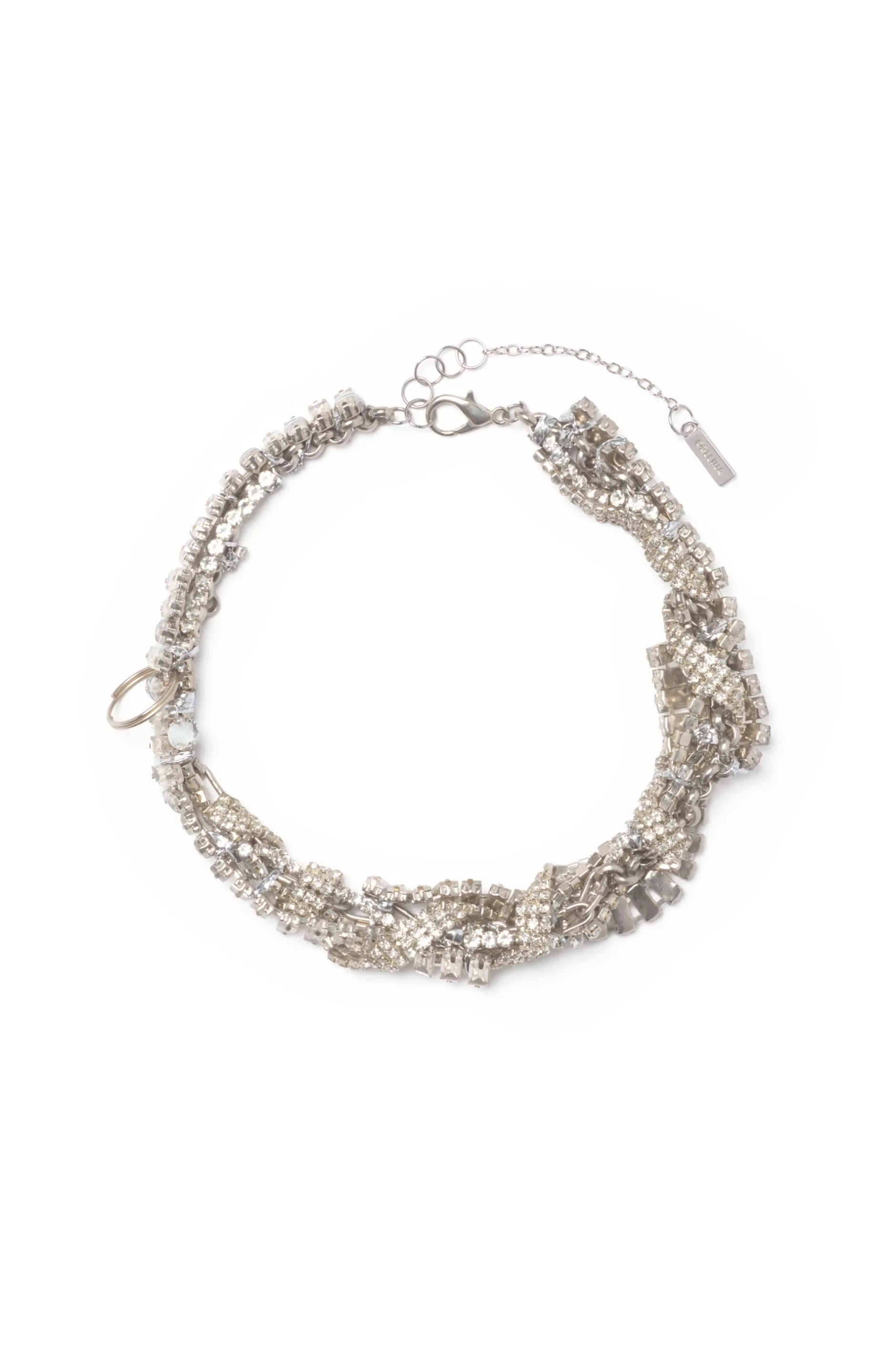 CRYSTAL CLEAR RHINESTONE JUNK NECKLACE | Collina Strada New