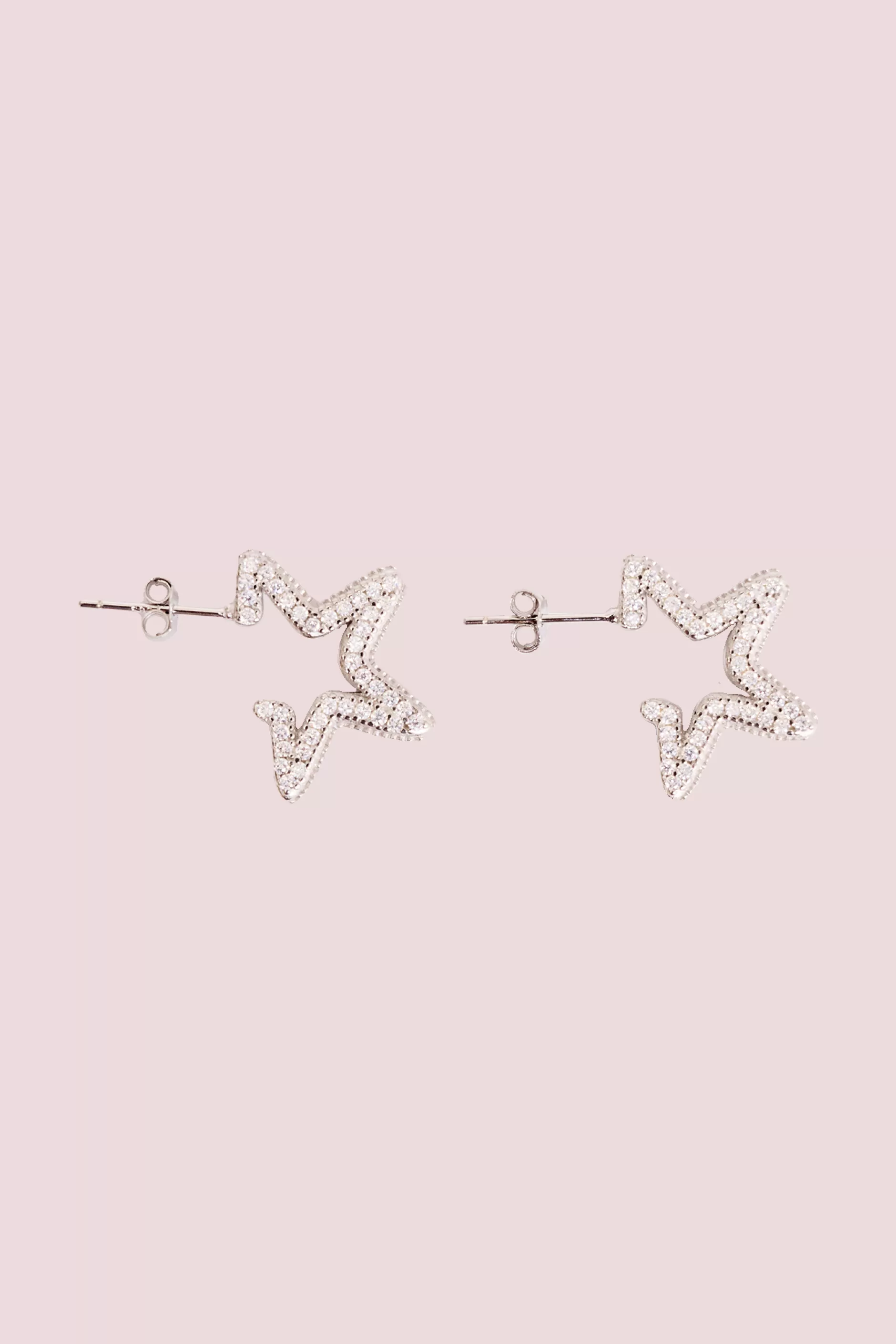 CRYSTAL CLEAR RHINESTONE STAR EARRINGS | Collina Strada Online