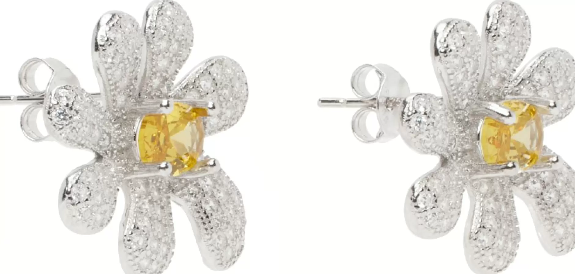 CRYSTAL PAVE SQUASHED BLOSSOM EARRING | Collina Strada Fashion