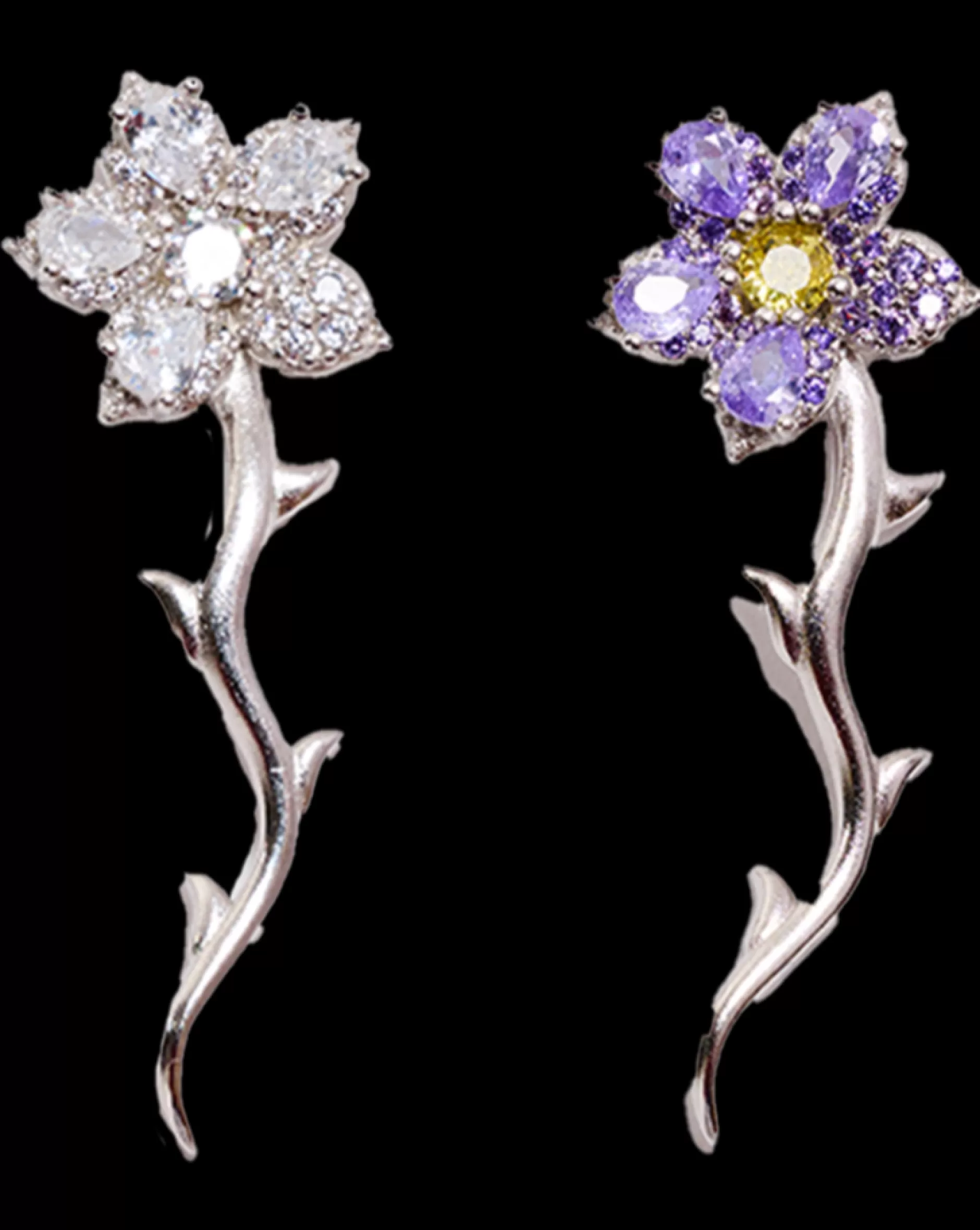 CRYSTAL-AMETHYST VINE EARRING | Collina Strada Clearance