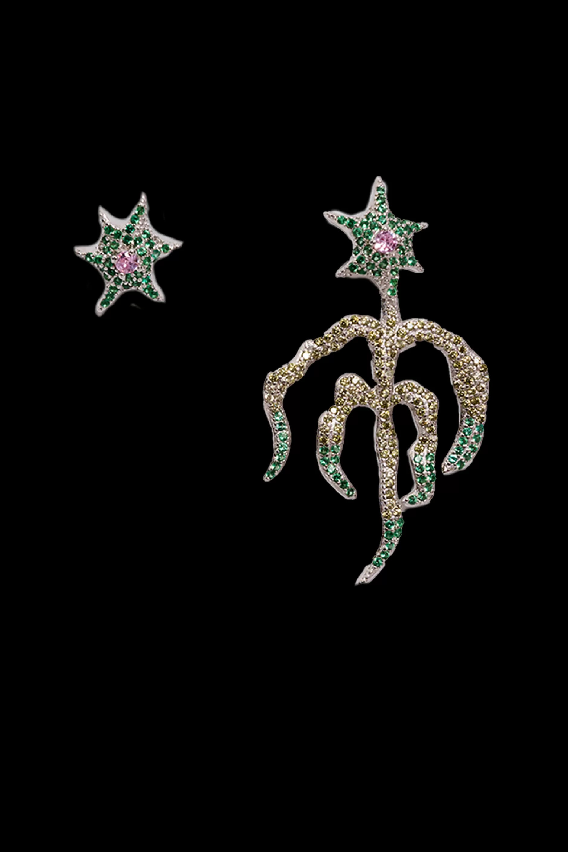 EMERALD STARBURST MIX EARRING | Collina Strada Outlet