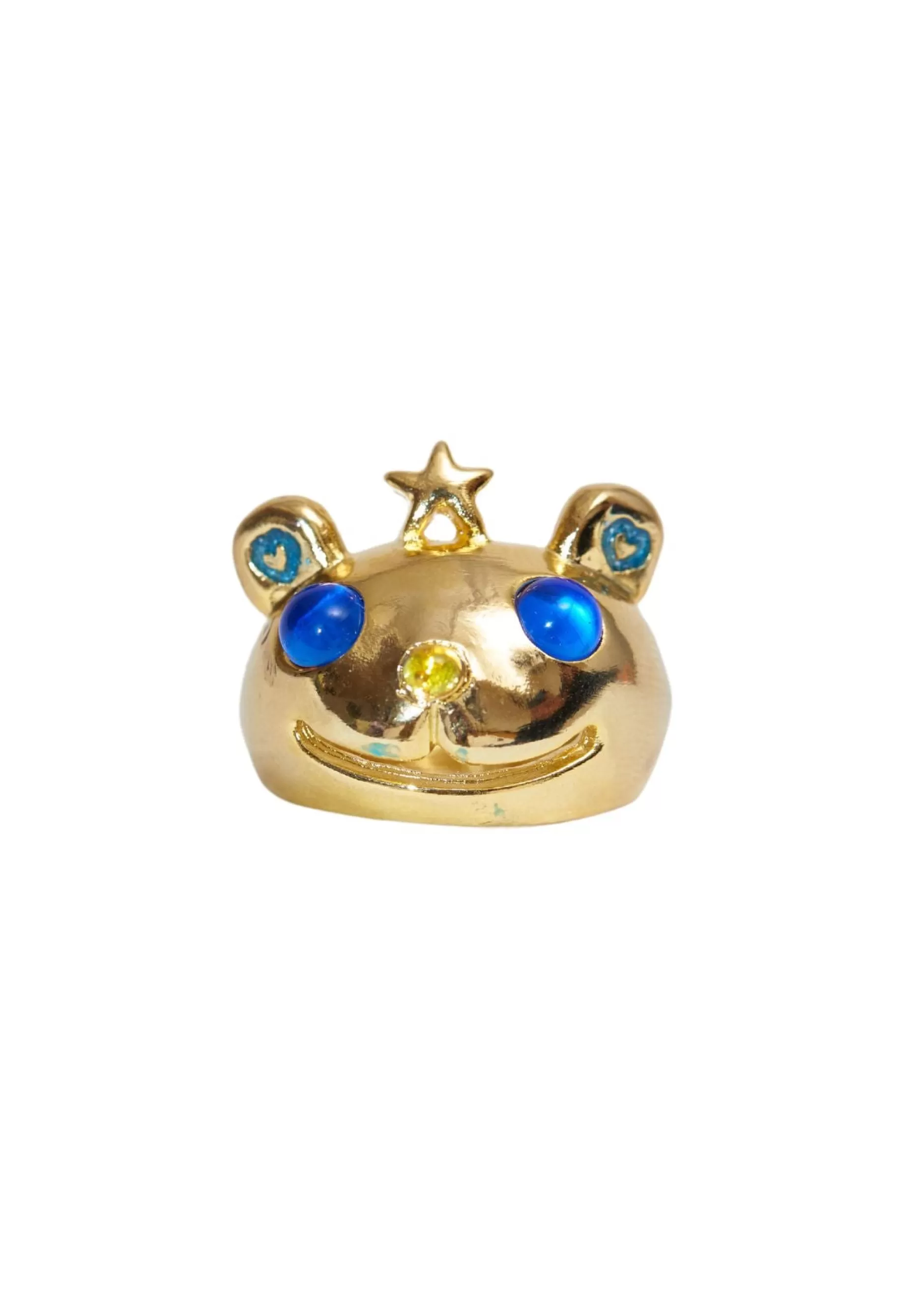 GOLD BLUE PRINCESS BEAR RING | Collina Strada Hot