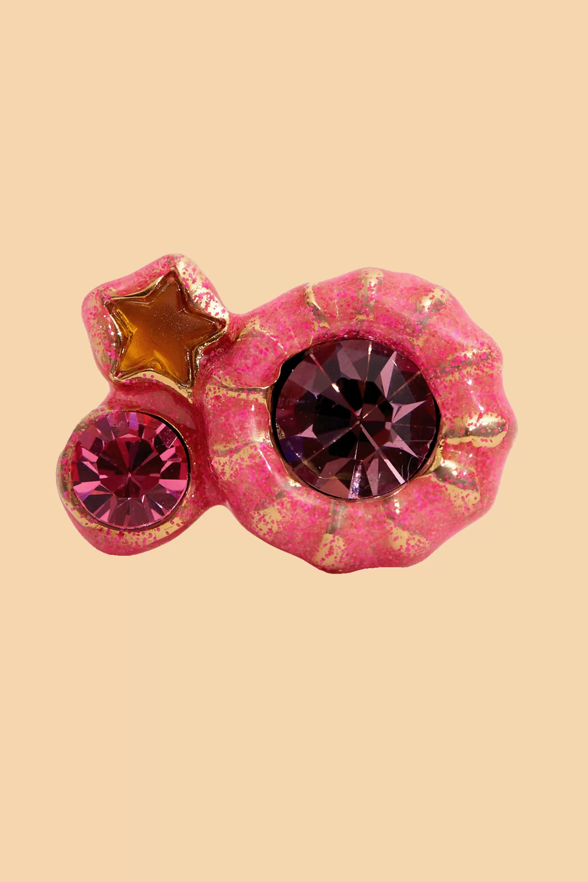 GOLD PINK SPECK CANDY GEM RING | Collina Strada Sale