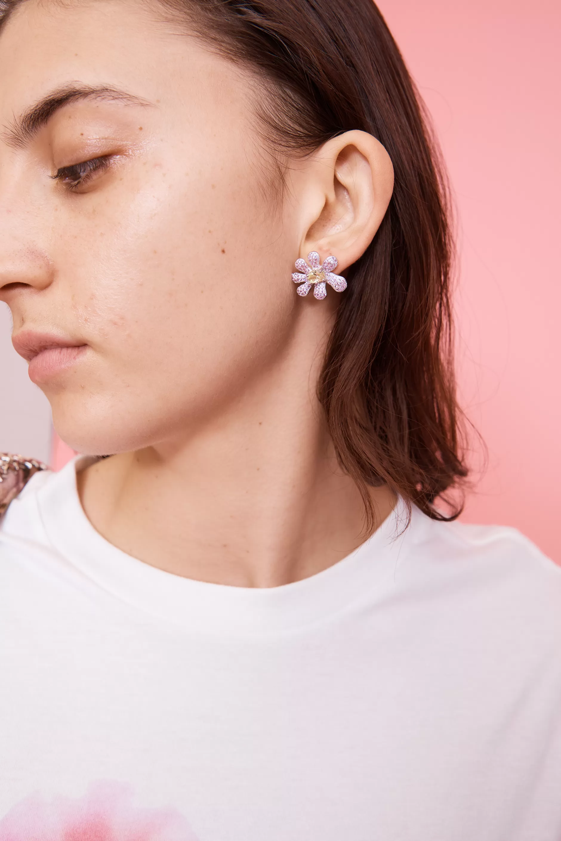 HOT PINK CANARY SQUASHED BLOSSOM EARRING | Collina Strada Fashion