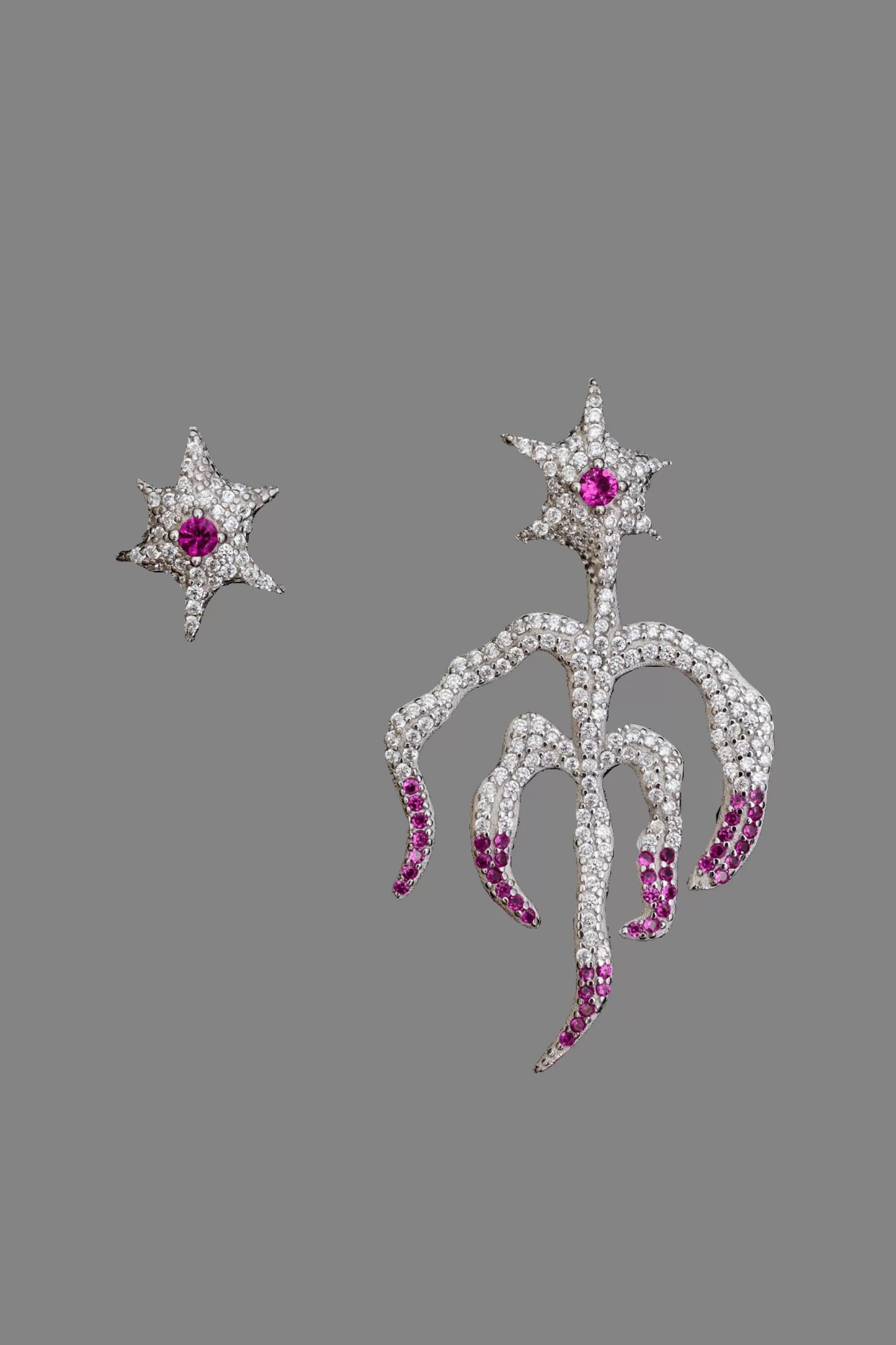 HOT PINK STARBURST MIX EARRING | Collina Strada Online