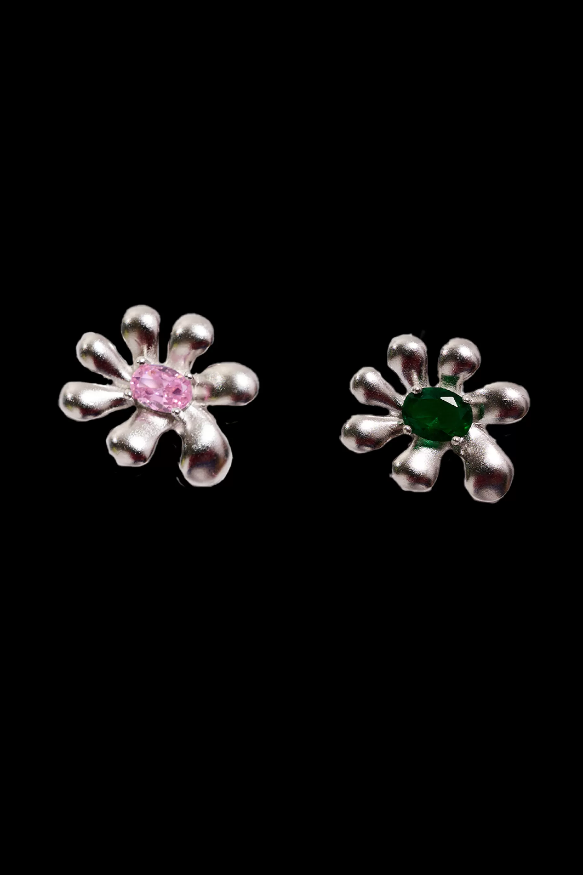 LIGHT ROSE-EMERALD SQUASHED BLOSSOM EARRING | Collina Strada Shop