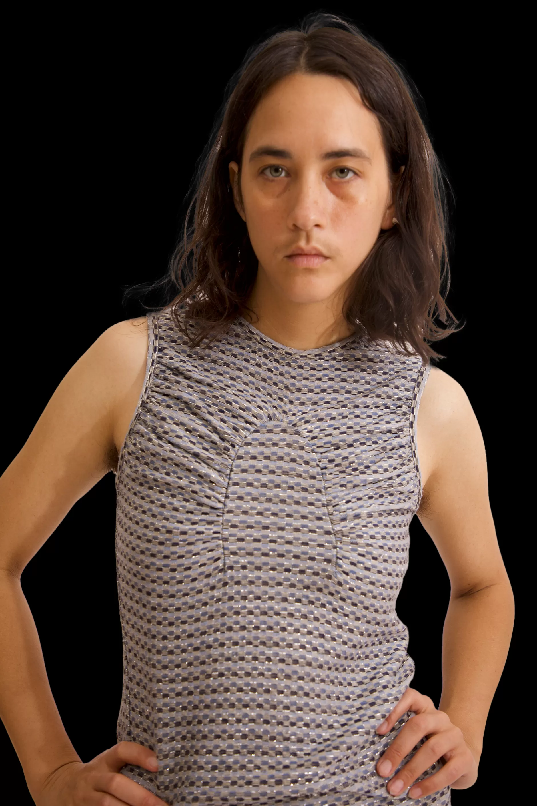 METALLIC GREY ARC TANK | Collina Strada Sale