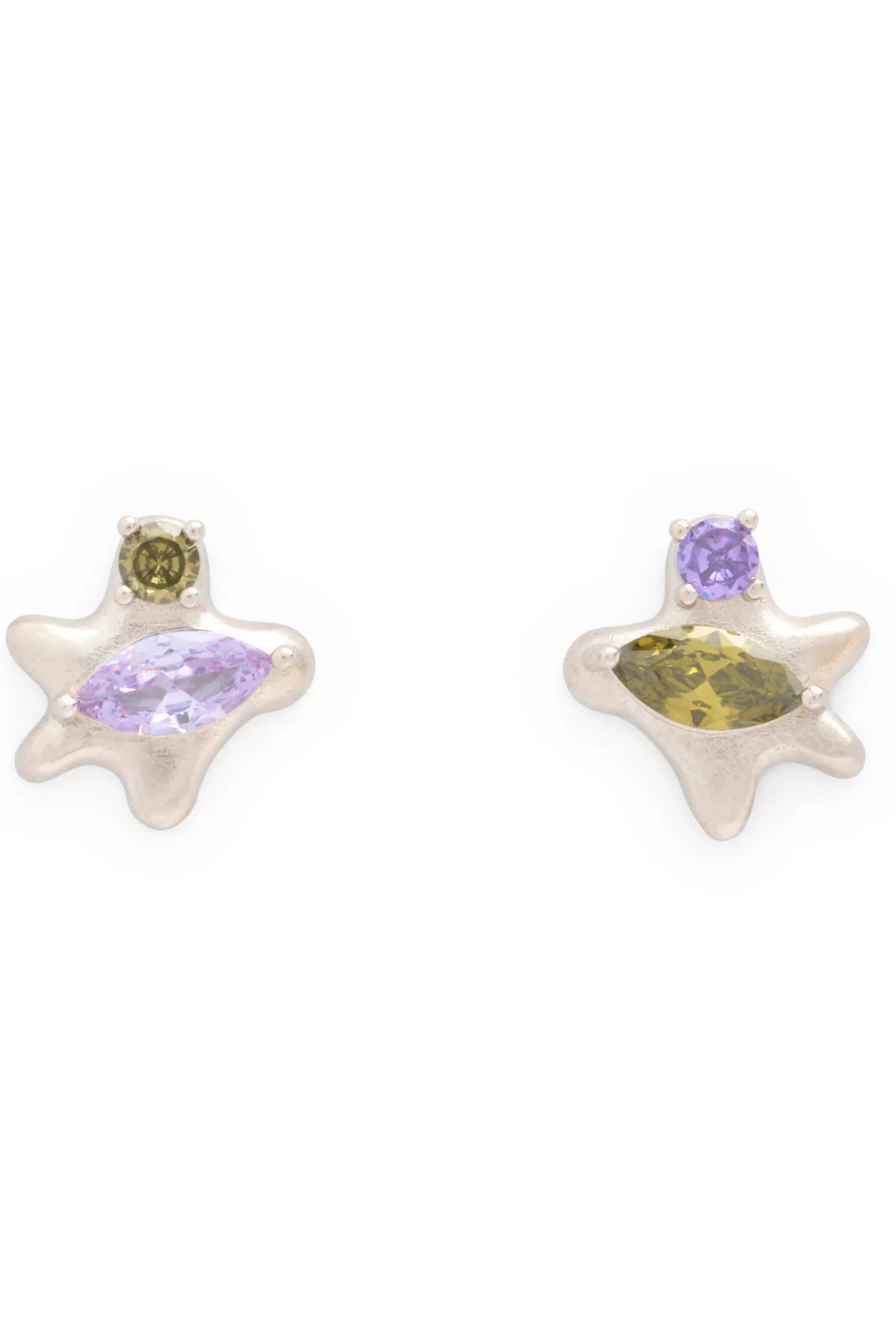 OLIVE AMETHYST STELLA STUDS | Collina Strada Cheap