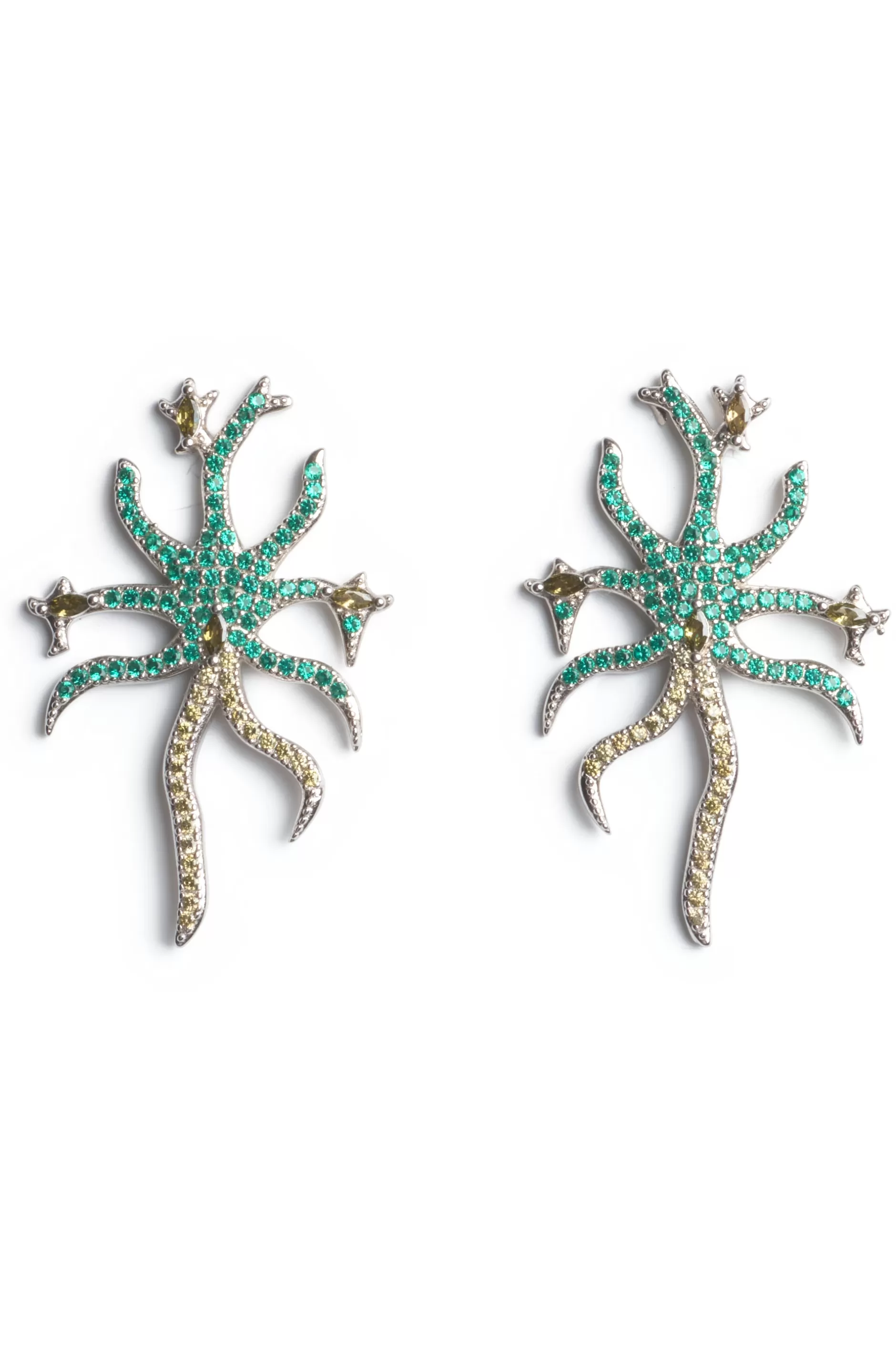 OLIVINE EMERALD ETOILE EARRING | Collina Strada Fashion