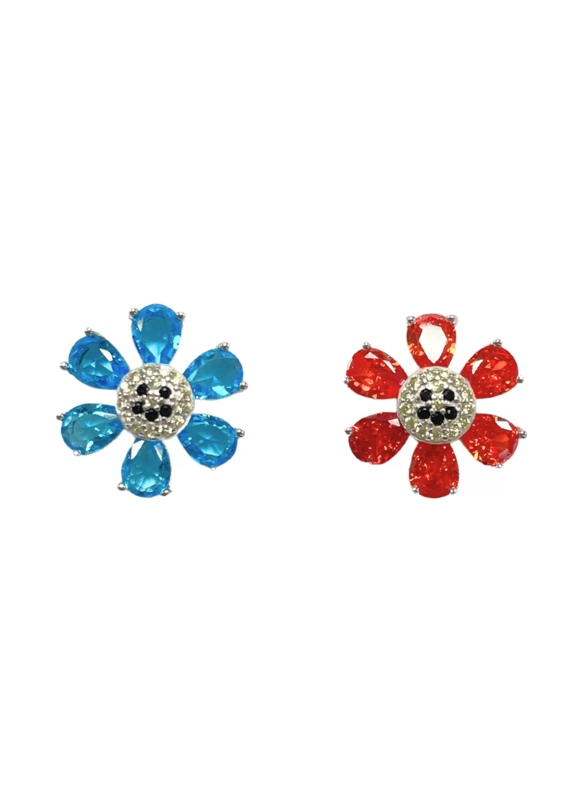 ORANGE TURQUOISE HAPPY FLOWER EARRING | Collina Strada New