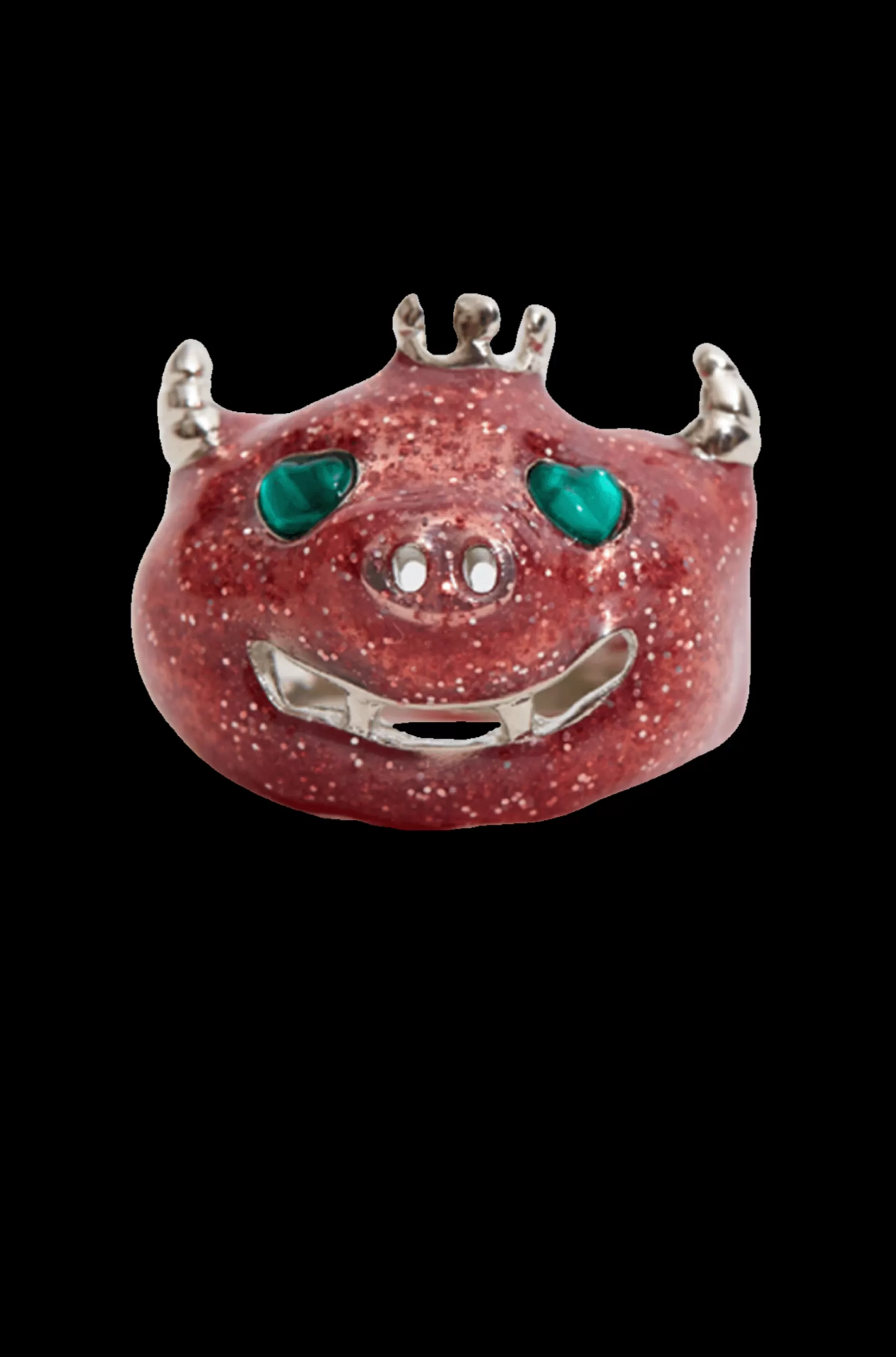 PINK GLITTER MUNSTER RING | Collina Strada New