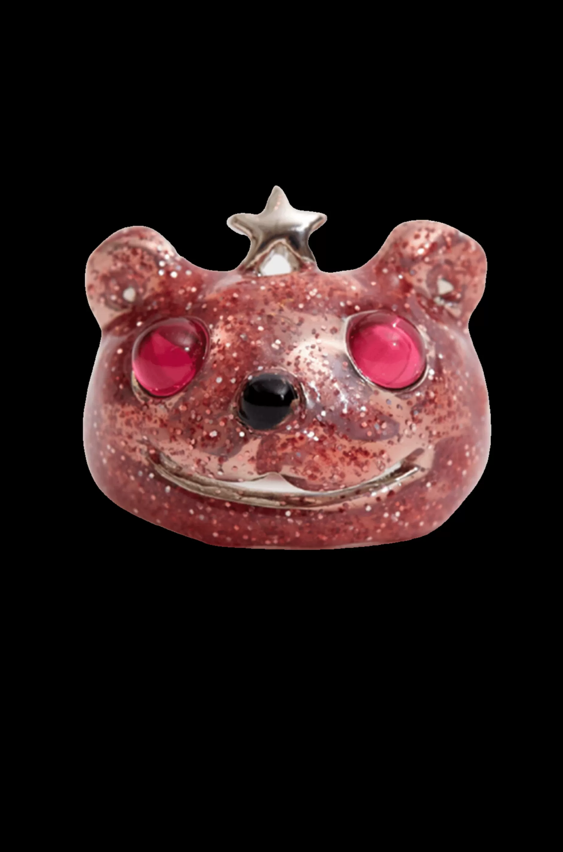 PINK GLITTER PRINCESS BEAR RING | Collina Strada Fashion