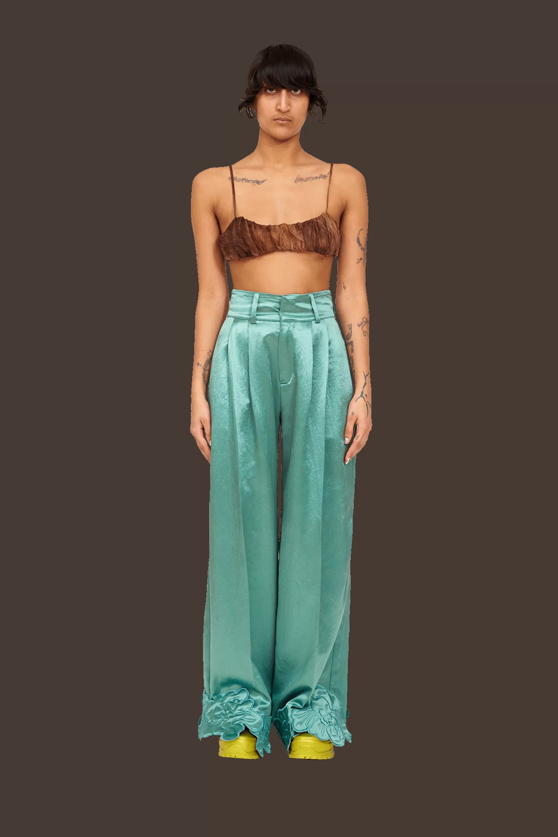 SAGE GREEN RIBBIT PANT | Collina Strada Shop