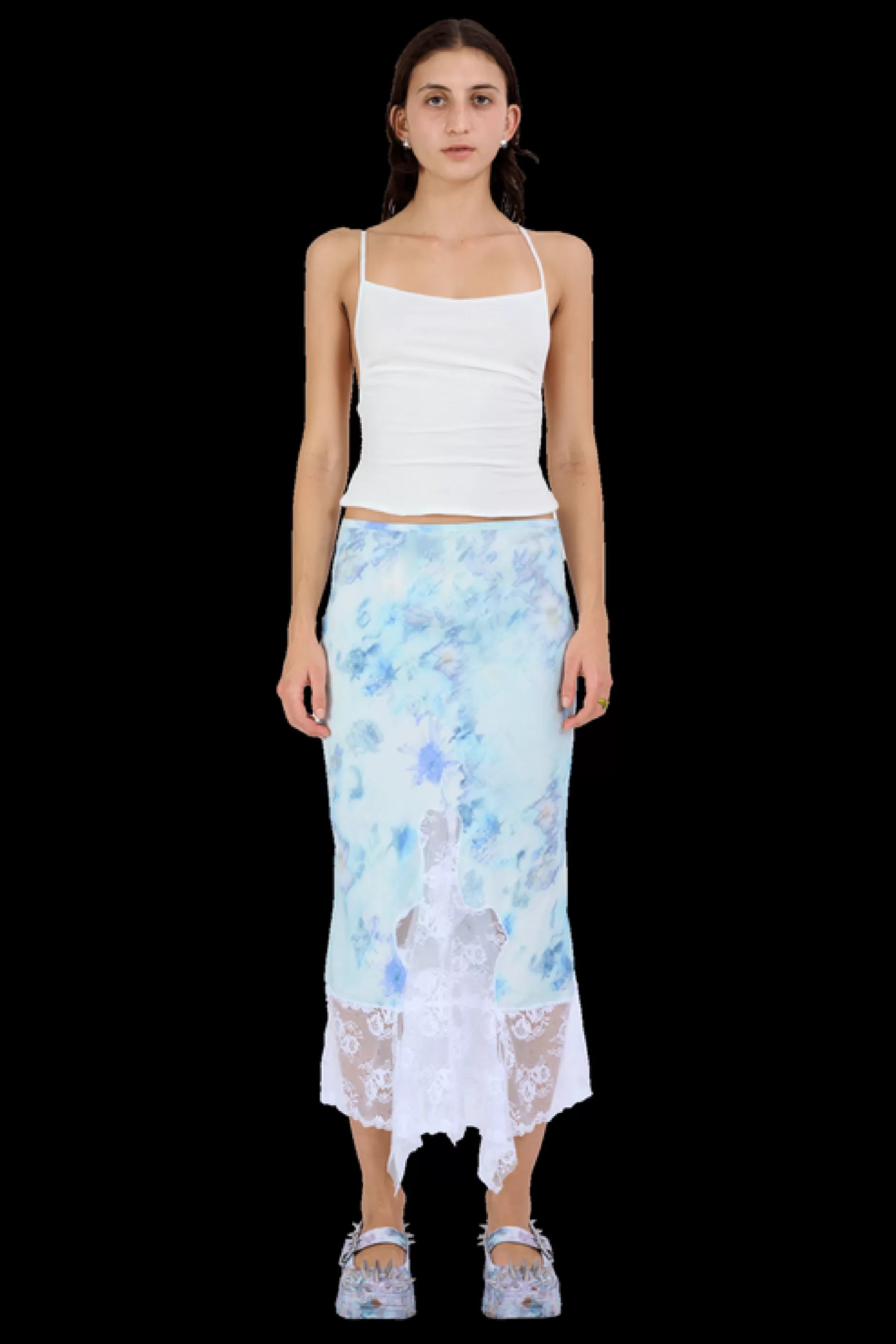 SKY SHADOW FLORAL HISS SKIRT | Collina Strada Sale