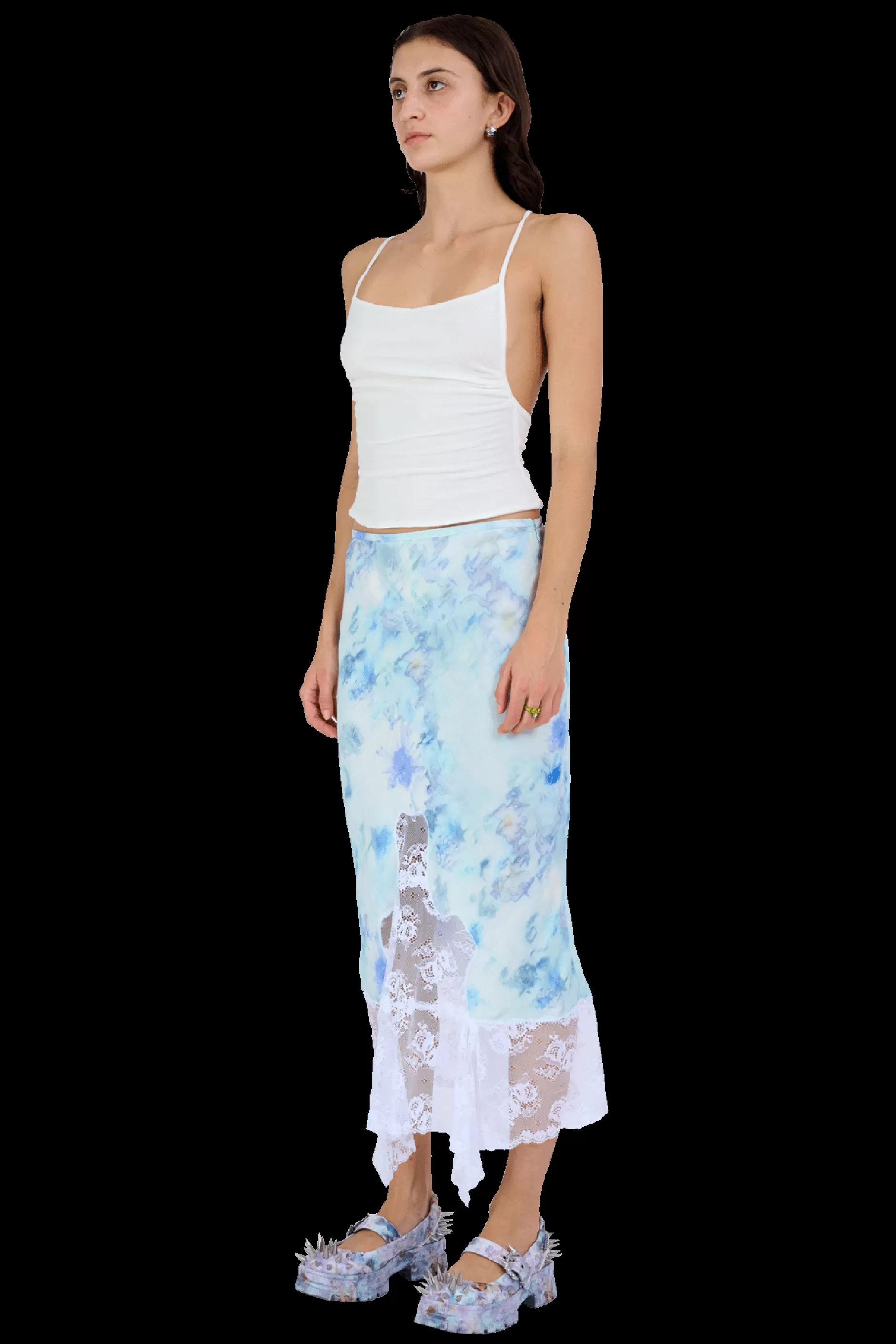 SKY SHADOW FLORAL HISS SKIRT | Collina Strada Sale