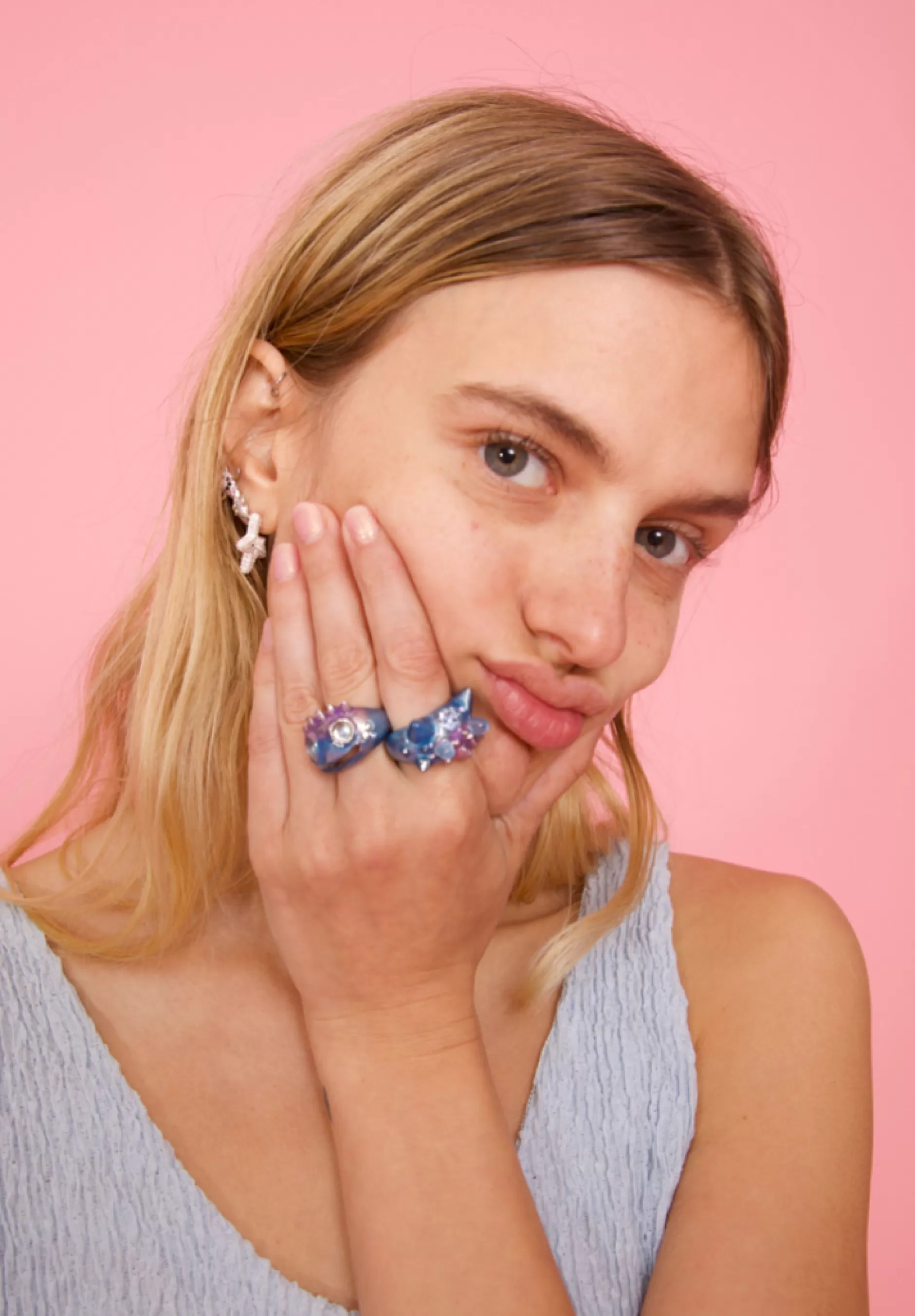 SOFT BLUE ALIEN RING | Collina Strada Clearance