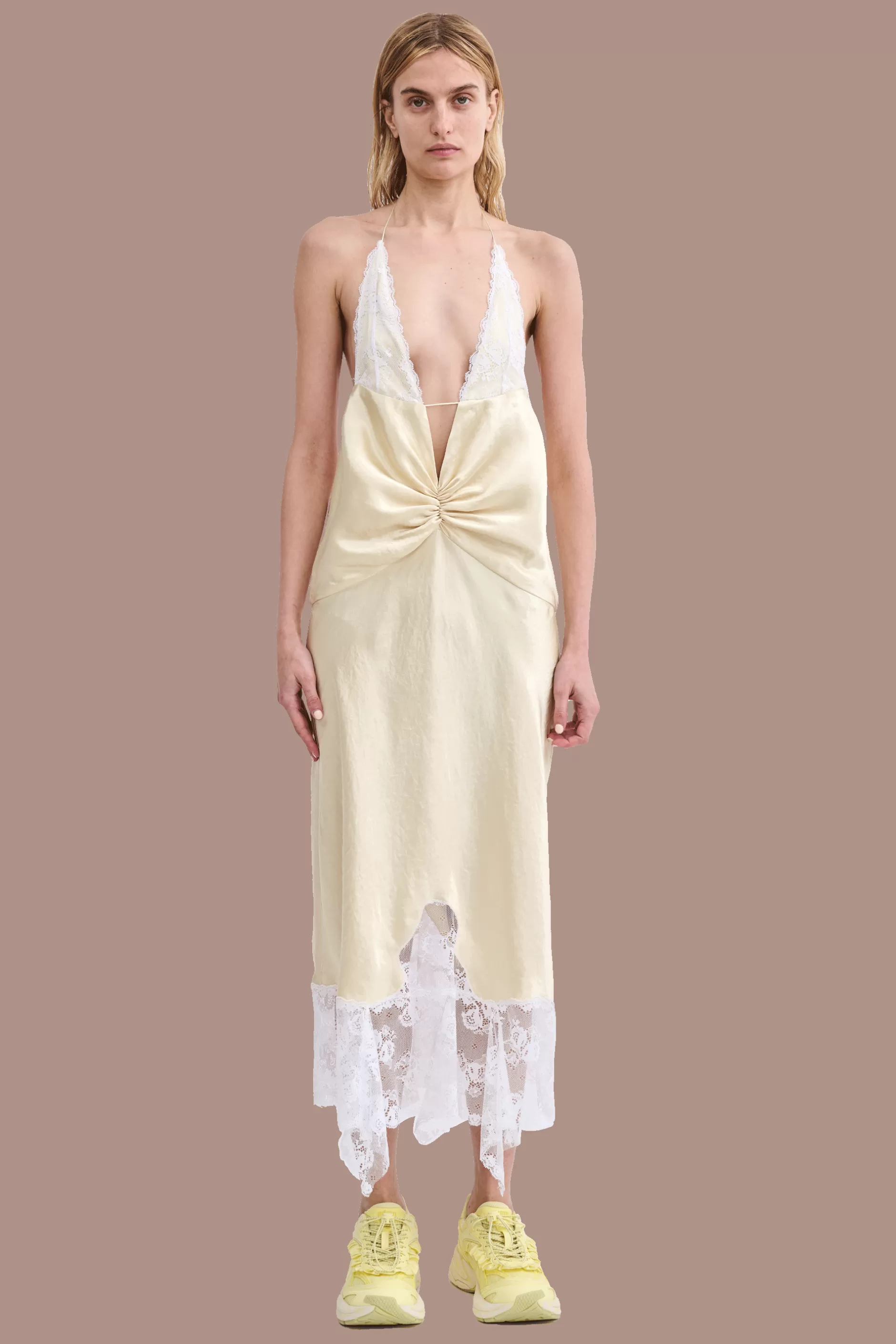 SOFT YELLOW COURT SLIP DRESS | Collina Strada Online