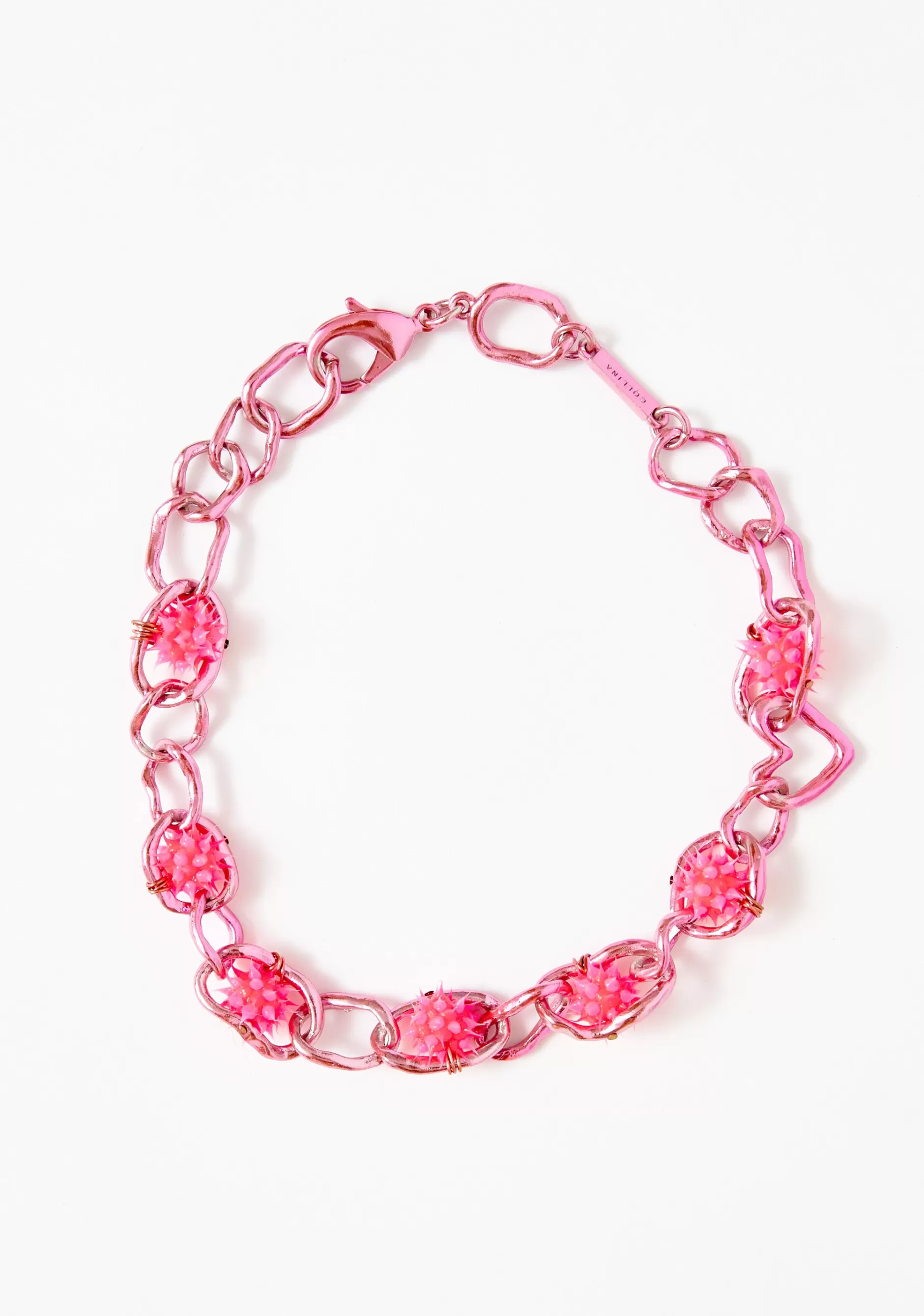 SPIKEEZ CHAIN NECKLACE LIGHT PINK | Collina Strada New