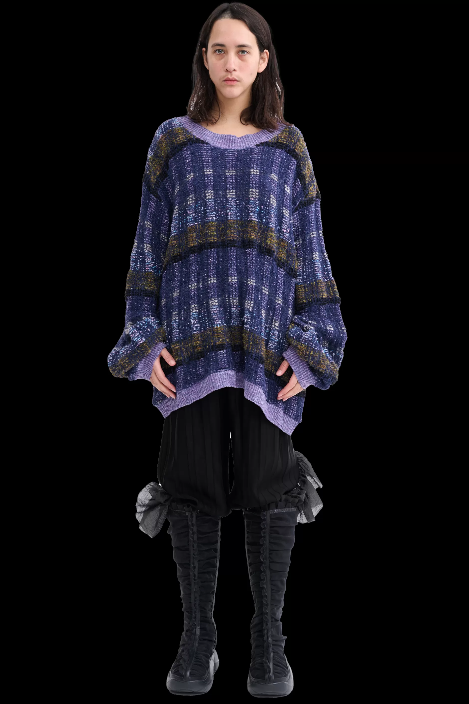 VITELLI PURPLE PLAID WOOLLY SWEATER | Collina Strada Best