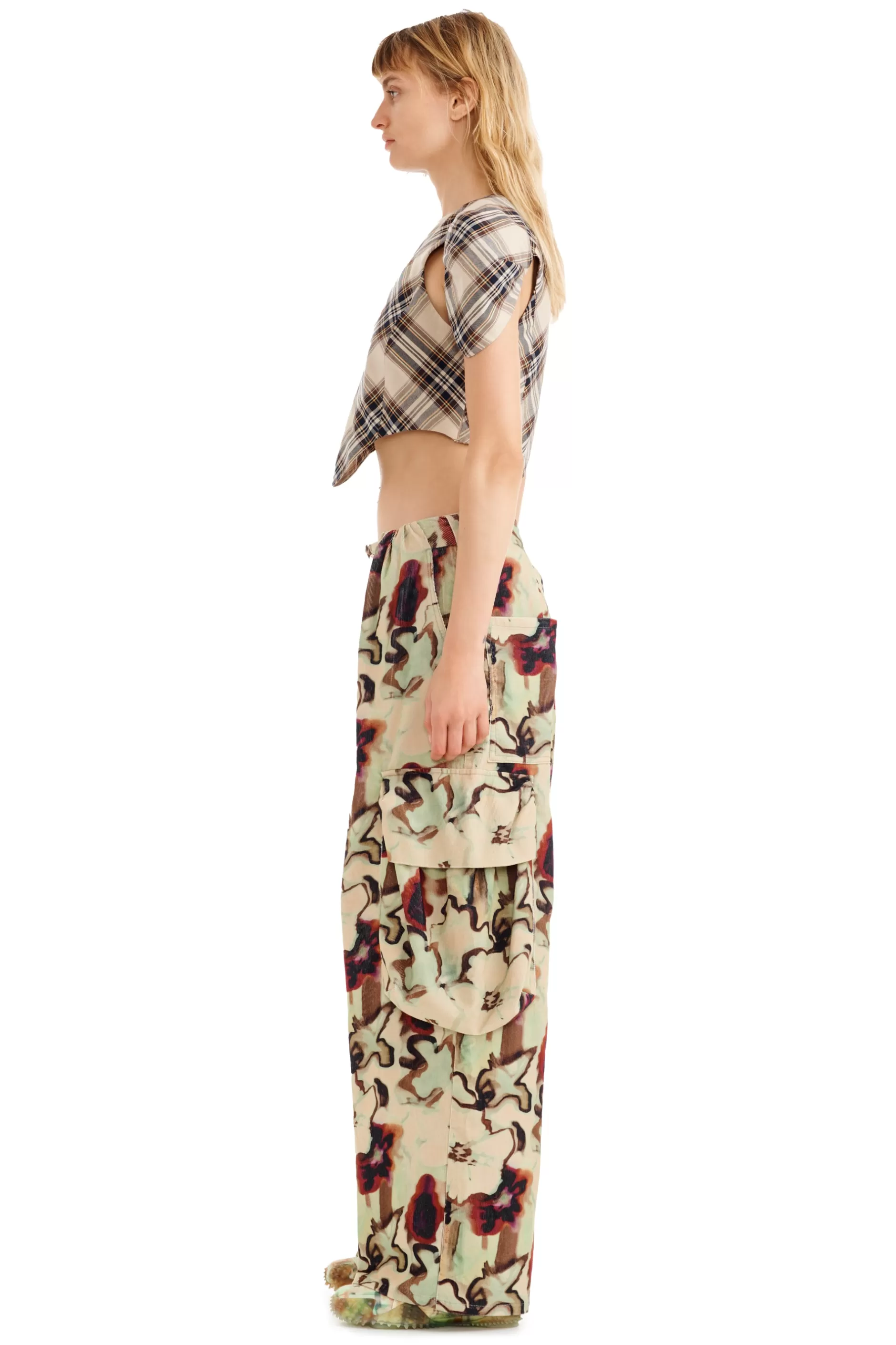 WATERCOLOR FLORAL PLEATED CARGO PANT | Collina Strada Shop