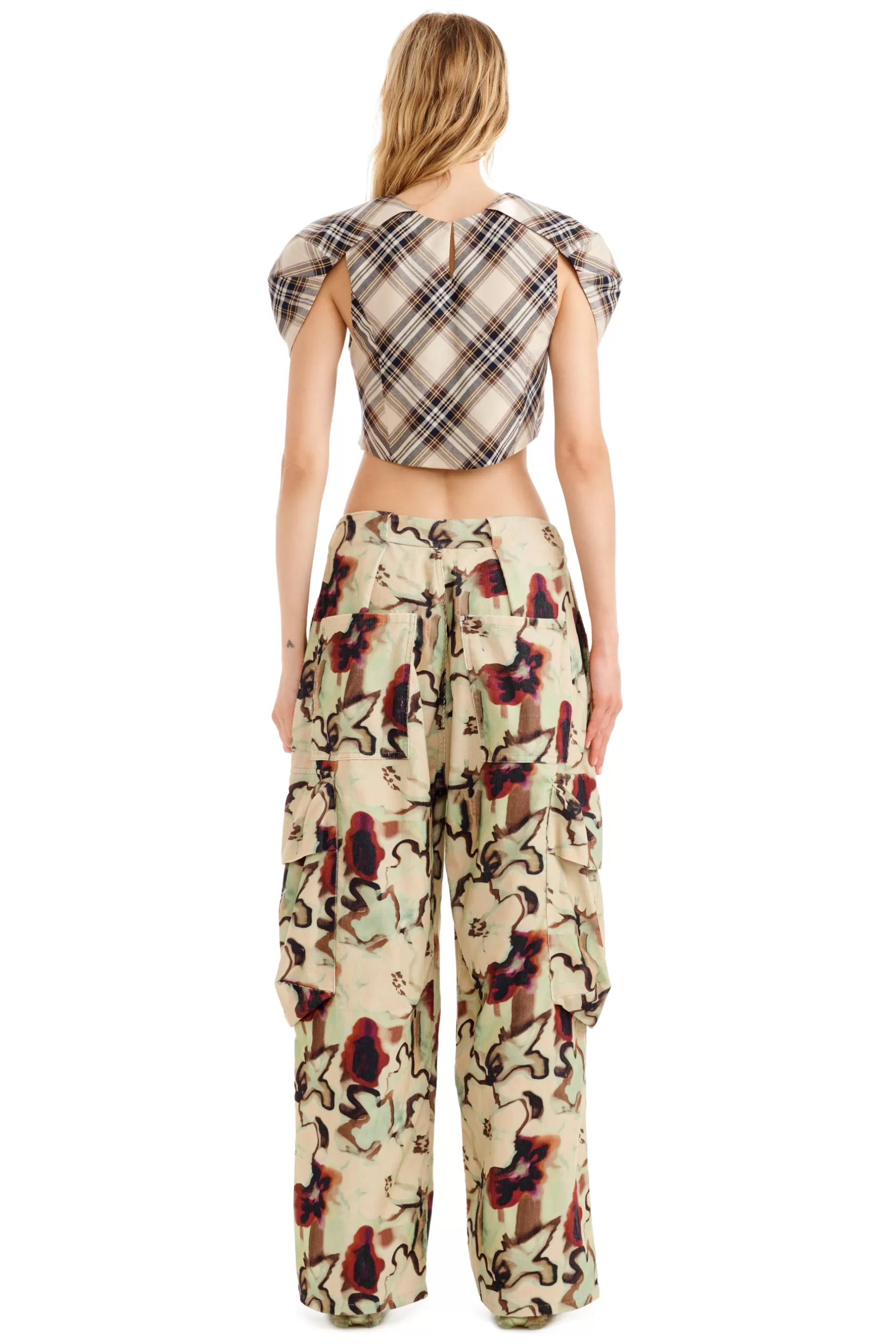 WATERCOLOR FLORAL PLEATED CARGO PANT | Collina Strada Shop